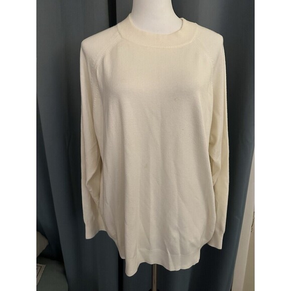 HAMPSHIRE STUDIO Ivory Long Sleeve Sweater, SZ 1X - Picture 1 of 5